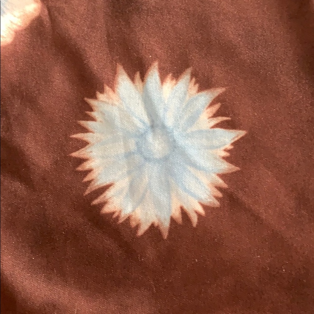 Retro blouse Street Code brown with blue flowers - Picture 6 of 7